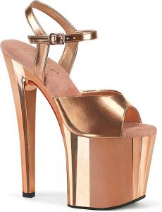 Pleaser Sandaal met enkelband Paaldans schoenen ENCHANT-709 Roségoudkleurig