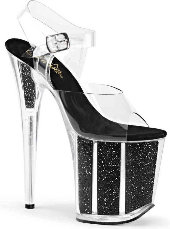 Pleaser Sandaal met enkelband Paaldans schoenen 42 Shoes FLAMINGO 808G Paaldans schoenen Zwart Transparant - Foto 4