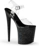 Pleaser Sandaal met enkelband Paaldans schoenen 36 Shoes FLAMINGO 808MG Paaldans schoenen Zwart Transparant - Thumbnail 1