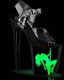 Pleaser Sandaal met enkelband Paaldans schoenen 36 Shoes FLAMINGO 808NLSG Zwart Transparant - Thumbnail 1