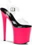 Pleaser Sandaal met enkelband Paaldans schoenen 42 Shoes FLAMINGO 808UV Paaldans schoenen Roze Transparant - Thumbnail 1