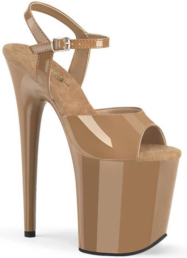 Pleaser FLAMINGO-809 Sandaal met enkelband Paaldans schoenen 41 Shoes Beige