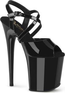Pleaser Sandaal met enkelband Paaldans schoenen FLAMINGO-824 Zwart