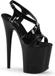 Pleaser Sandaal met enkelband Paaldans schoenen FLAMINGO-831 Paaldans schoenen Zwart