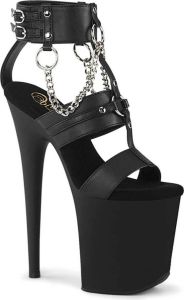 Pleaser Sandaal met enkelband Paaldans schoenen FLAMINGO-861 Zwart