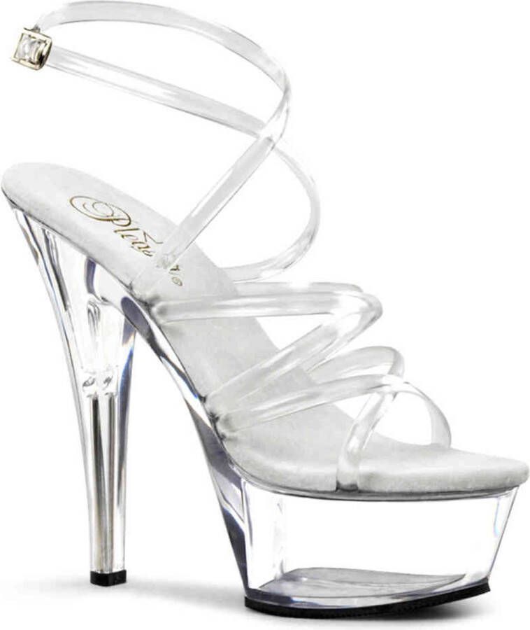 Pleaser Sandaal met enkelband Paaldans schoenen 45 Shoes KISS 206 Paaldans schoenen Zwart Zilverkleurig - Foto 1
