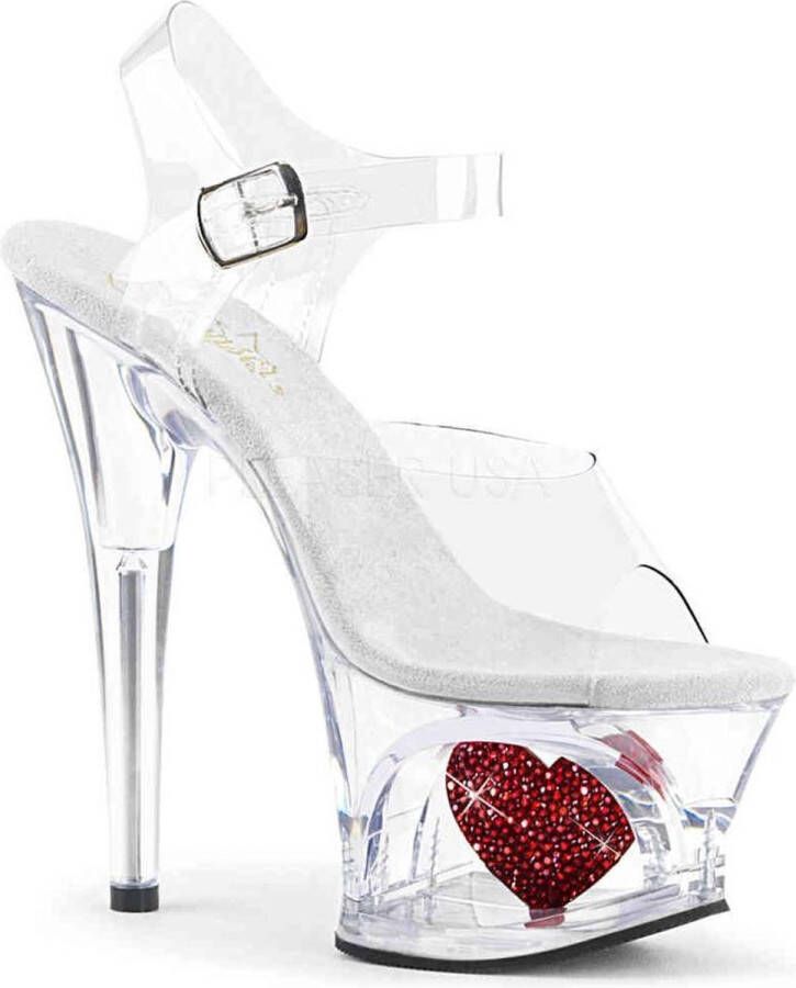 Pleaser MOON-708HRS Sandaal met enkelband Paaldans schoenen Paaldans schoenen 41 Shoes Transparant
