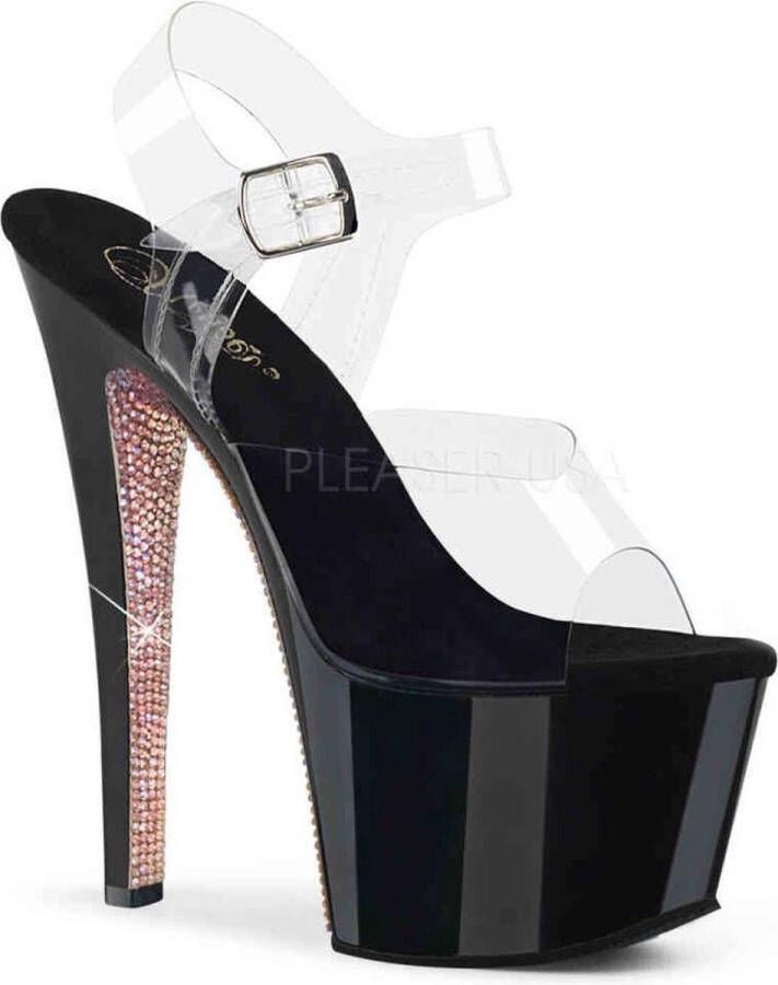 Pleaser SKY-308CRS Sandaal met enkelband Paaldans schoenen Paaldans schoenen 35 Shoes Zwart Roze