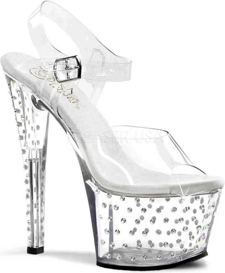 Pleaser Sandaal met enkelband Paaldans schoenen 39 Shoes STARDUST 708 Paaldans schoenen Transparant Zilverkleurig - Foto 1