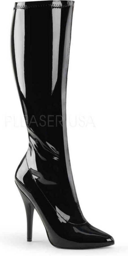 Pleaser 5 = | SEDUCE 2000 | 5 Plain Stretch Knee Boot Side Zip