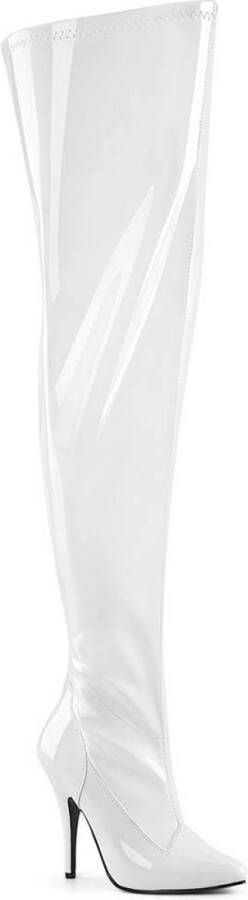 Pleaser SEDUCE-3000WC Plateau overknee Laarzen 36 Shoes Wit