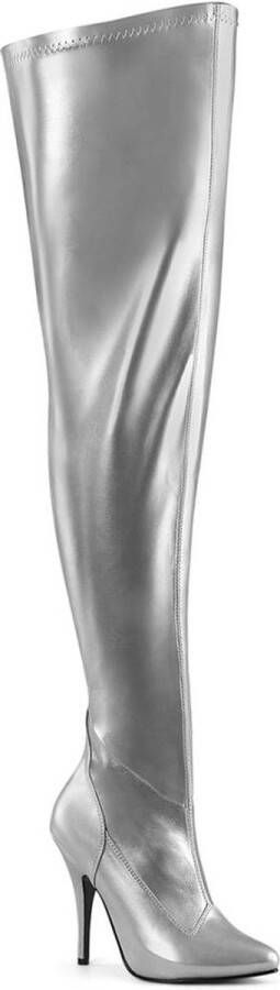 pleaser SEDUCE-3000WC Plateau overknee Laarzen 36 Shoes Zilverkleurig