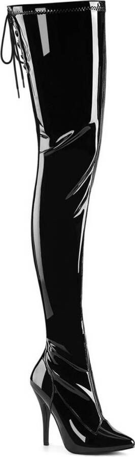 Pleaser SEDUCE-4000SLT Plateau overknee Laarzen 36 Shoes Zwart