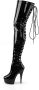 Pleaser shoes = DELIGHT-3063 6 Heel 1 3 4 PF Back Lace Thigh Boot Side Zip - Thumbnail 2