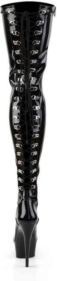 Pleaser shoes Pleaser DELIGHT-3063 Plateau overknee Laarzen 42 Shoes Zwart - Foto 4