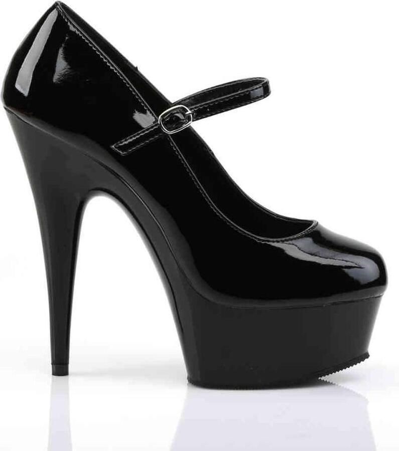 Pleaser Shoes USA Pleaser Delight-687 Patent Zwart size hoge hakken pumps - Foto 4