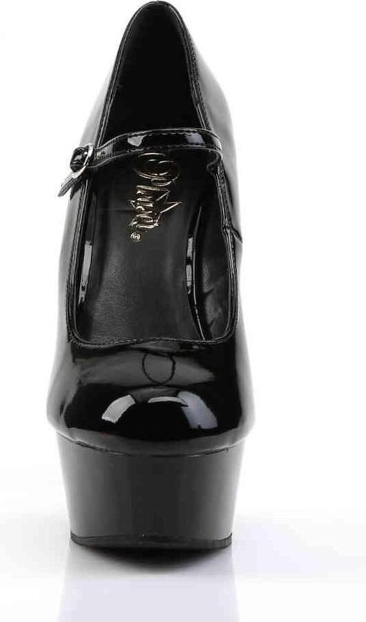 Pleaser Shoes USA Pleaser Delight-687 Patent Zwart size hoge hakken pumps - Foto 5