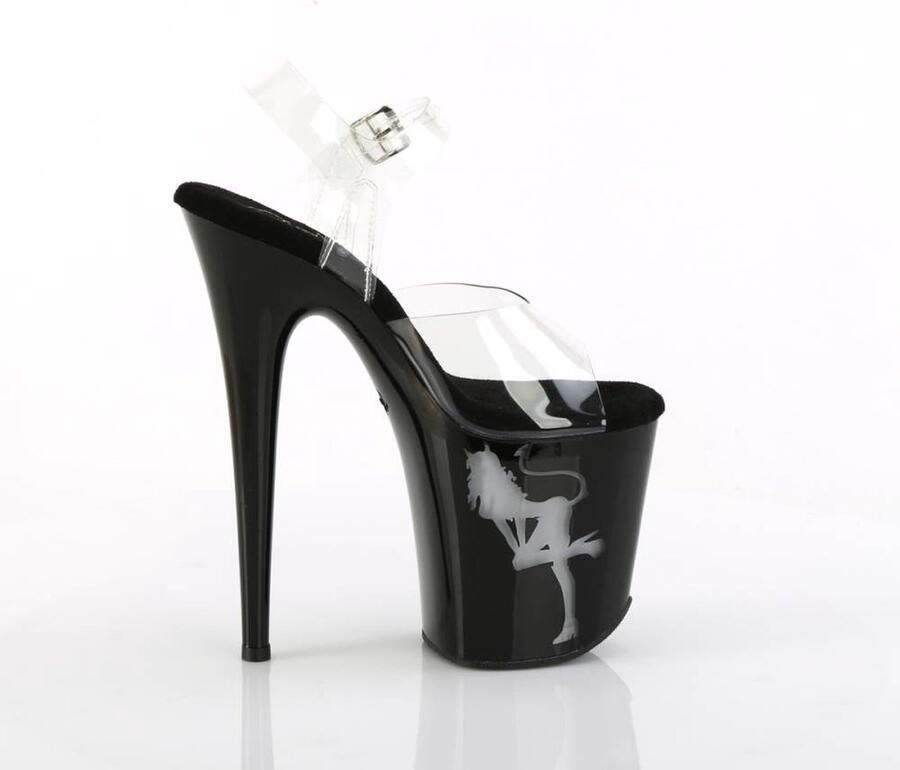 Pleaser shoes Pleaser FLAMINGO-808NLDG Sandaal met enkelband Paaldans schoenen 39 Shoes Zwart Transparant - Foto 5