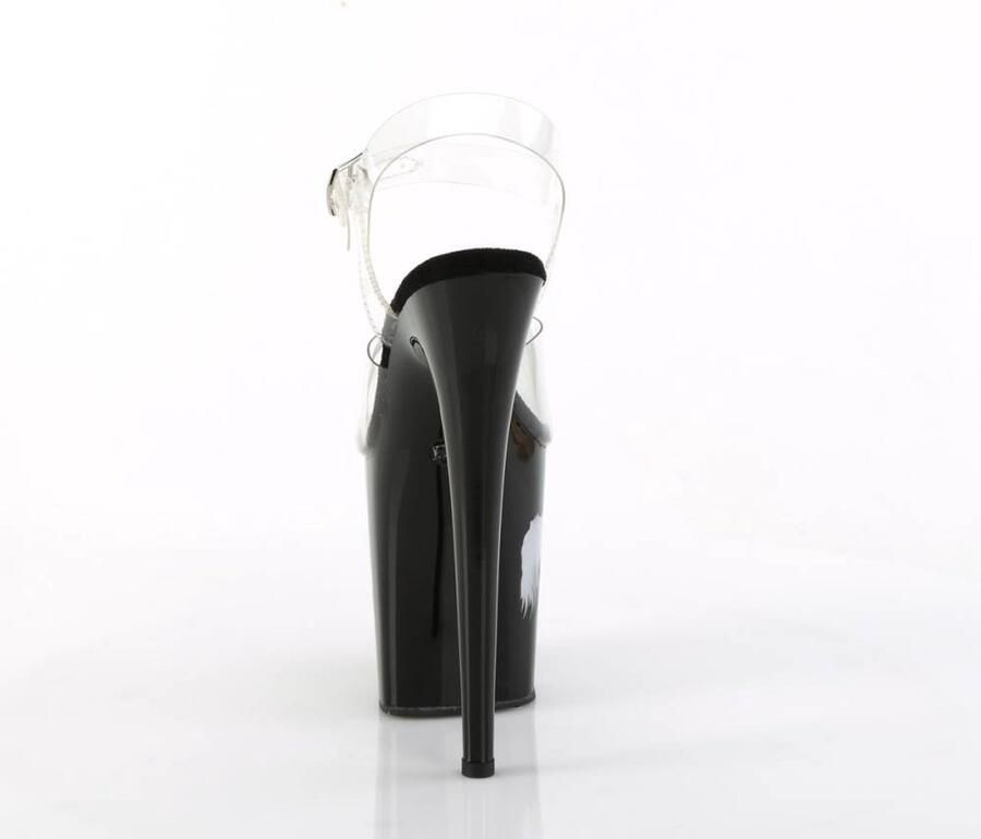 Pleaser shoes Pleaser FLAMINGO-808NLSG Sandaal met enkelband Paaldans schoenen 35 Shoes Zwart Transparant - Foto 4