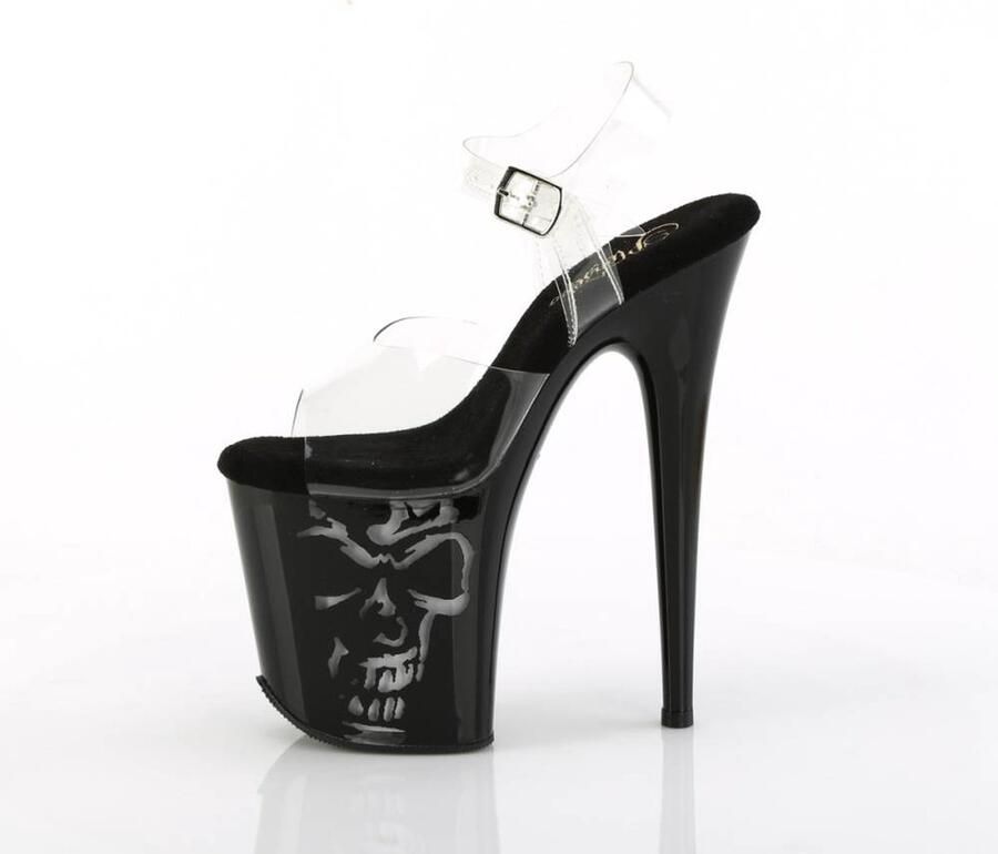 Pleaser shoes Pleaser FLAMINGO-808NLSK Sandaal met enkelband Paaldans schoenen 36 Shoes Zwart Transparant - Foto 4