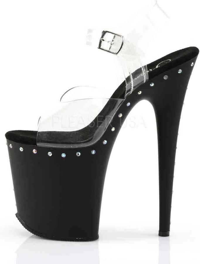 Pleaser shoes Pleaser FLAMINGO808ABLS Sandaal met enkelband Paaldans schoenen Paaldans schoenen 42 Shoes Zwart Transparant - Foto 2