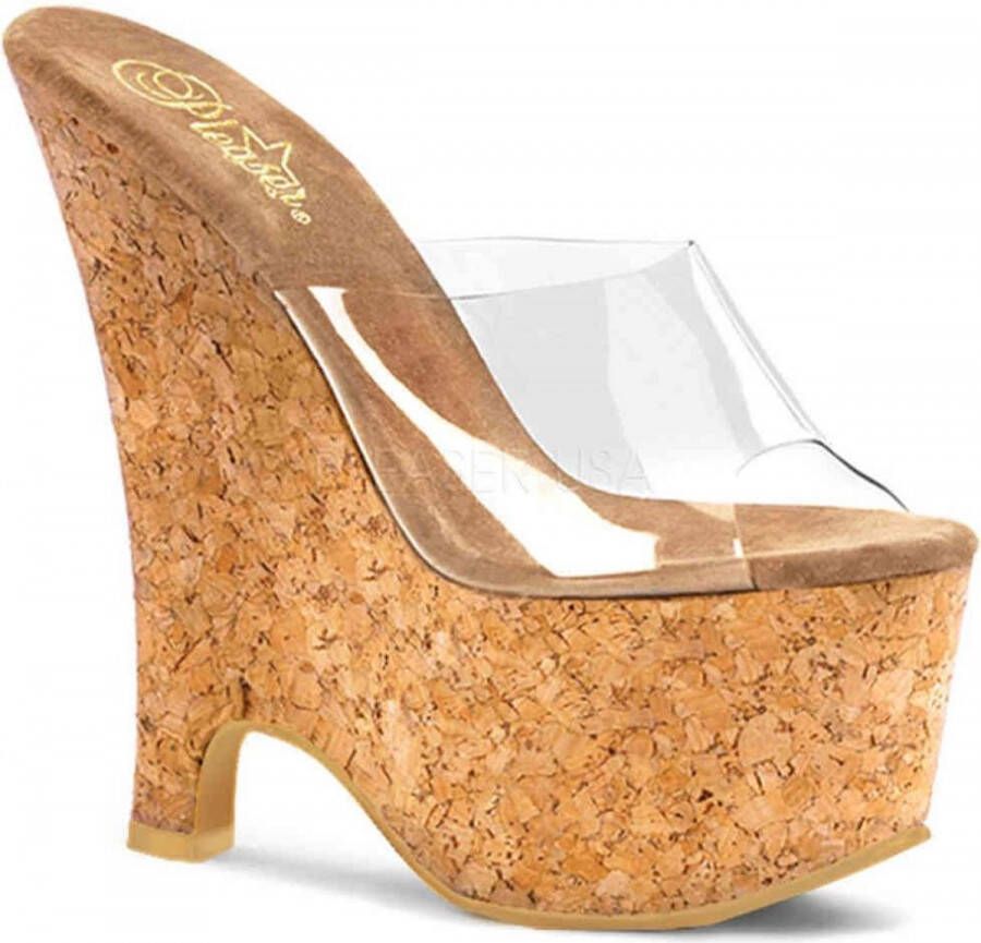 Pleaser 5 = | BEAU 601 | 6 1 2 Wedge 2 3 4 PF Cork Slide Sandal