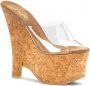 Pleaser 5 = | BEAU 601 | 6 1 2 Wedge 2 3 4 PF Cork Slide Sandal - Thumbnail 1