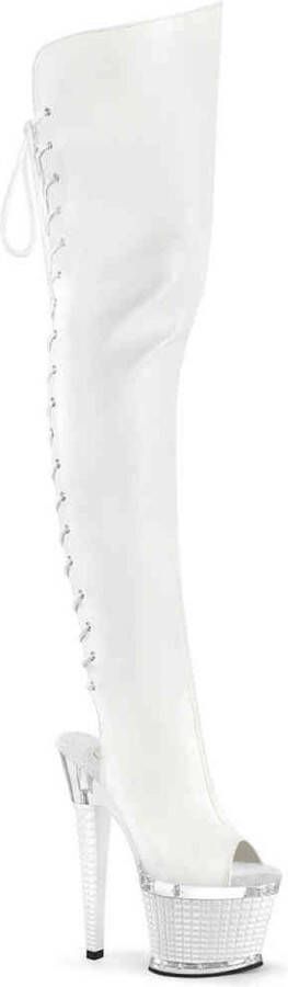 Pleaser SPECTATOR-3030 Plateau overknee Laarzen 37 Shoes Wit