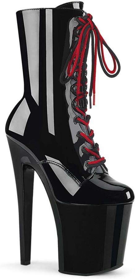 Pleaser XTREME-1020-1 Plateau Laarzen Paaldans schoenen 42 Shoes Zwart Rood