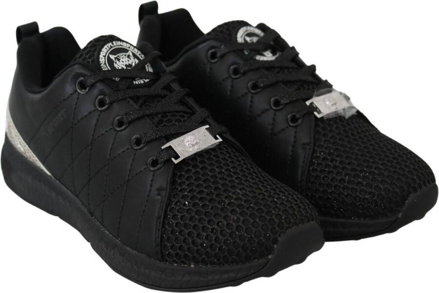 Philipp Plein Casual sneakers met gewatteerd patroon en sleehakken Black Dames