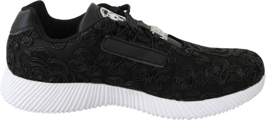 Plein Sport Zwarte Polyester Runner Joice Sneakers Black Heren