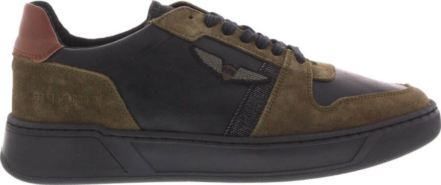PME Legend Khaki Leren Sneaker met Uitneembaar Voetbed Green Heren