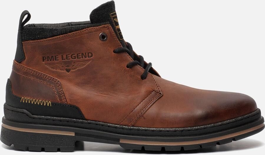 PME Legend Stoere leren herenlaarzen voor herfst winter Brown Heren