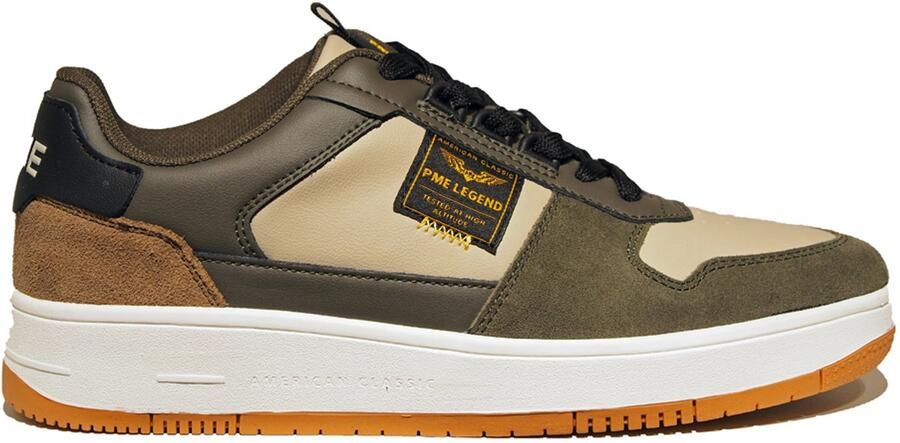 PME Legend PME groene leren heren sneakers Gobbler Camouflage