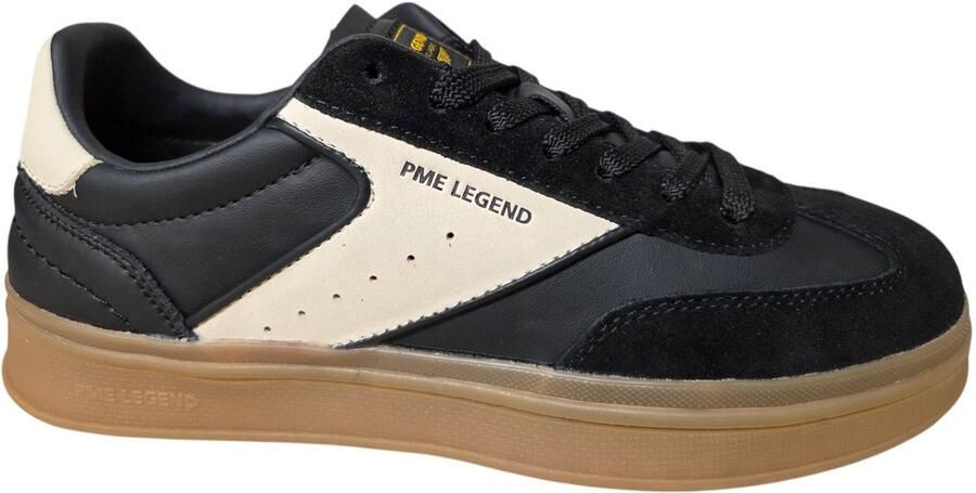 P.M.E. Hauler CS-11 Black White A06 Sneakers Zwart Wit Leer en Suede Heren Zwart Wit