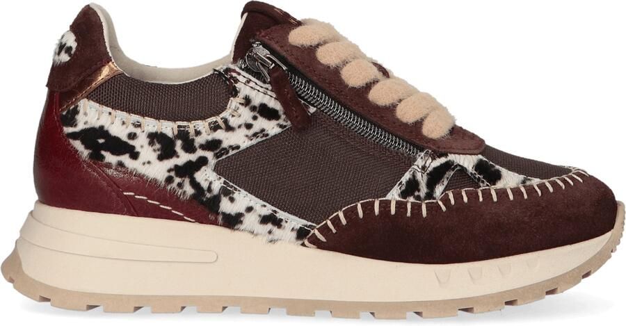 Piedi Nudi Hedy Dames Sneakers Leer Bordeaux