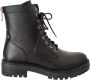 POELMAN leren veterboot zwart Leer Veterboots Dames - Thumbnail 4