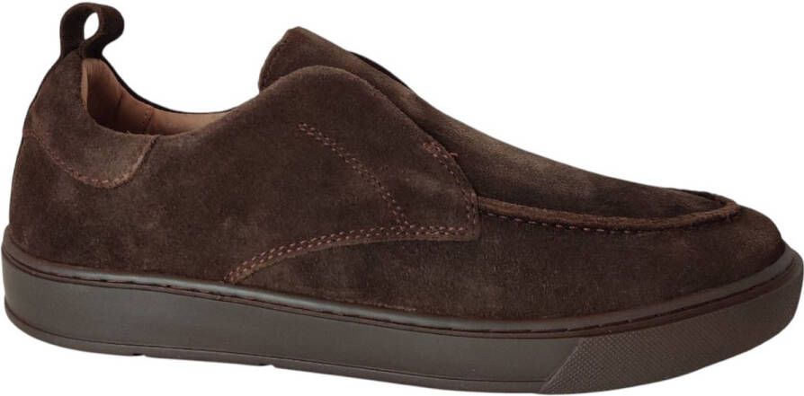PS Poelman Gregory suède loafers donkerbruin