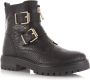 POELMAN zwarte leren bikerboots Zwart Leer Biker boots Dames - Thumbnail 2
