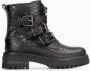PS Poelman Monk leren enkelboots met crocoprint zwart Meisjes Leer Dierenprint 31 - Thumbnail 2