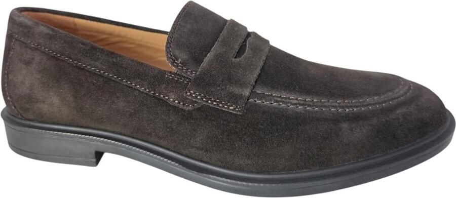 Haboob Luc suède loafers donkerbruin