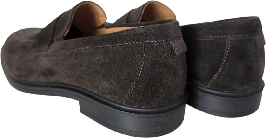 Haboob Luc suède loafers donkerbruin