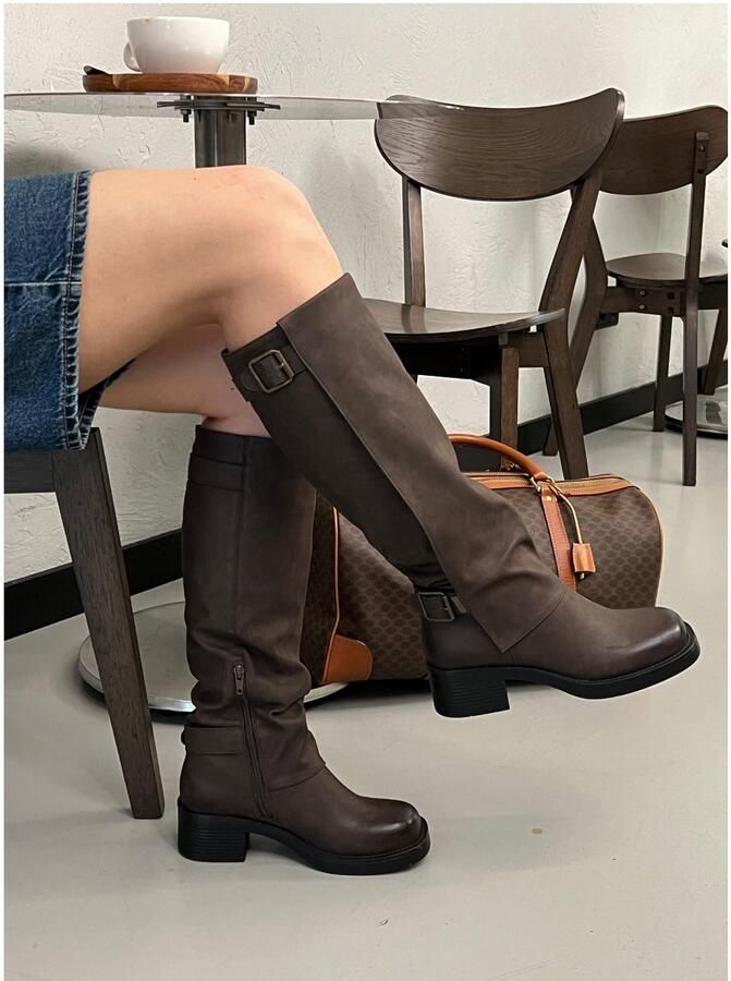 Poelman laarzen met kap donkerbruin