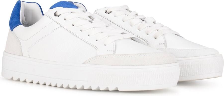 PS Poelman MIKE Heren Sneakers Wit met blauw combinatie - Foto 5