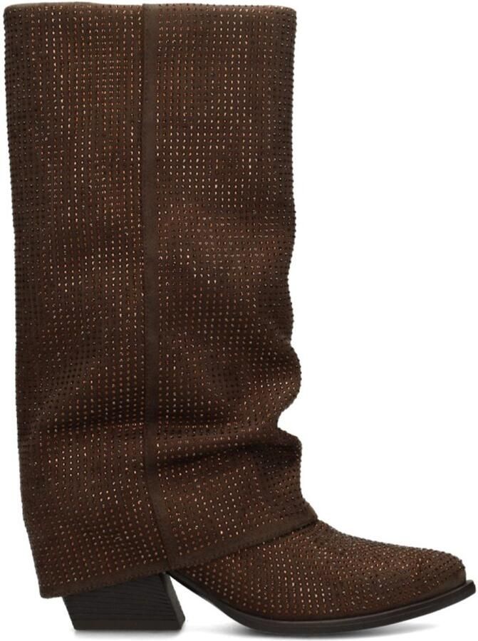 POELMAN PS LOIS laarzen studs dark brown Suedelook Dames - Foto 4