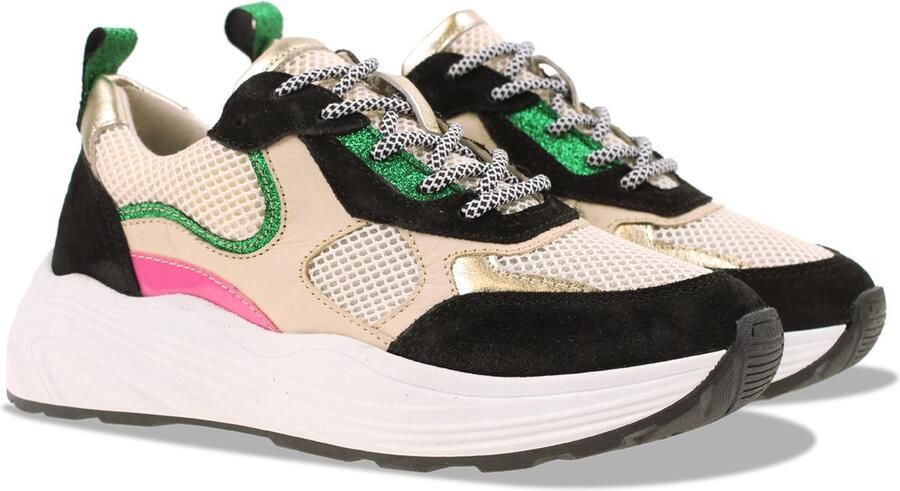 Poelman PS Poelma TRIANGLE Dames Sneakers Zwart met combinatie - Foto 10