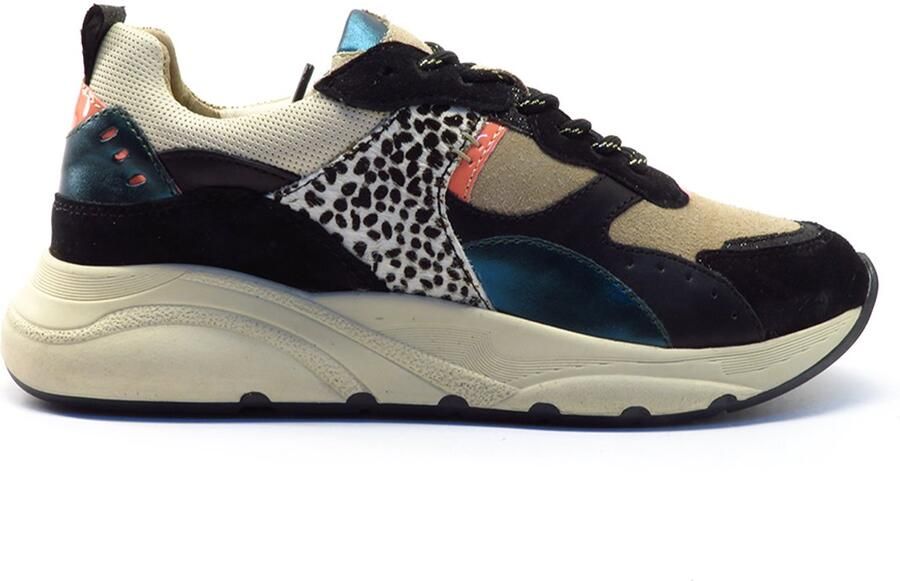 PS Poelman Cibel chunky leren sneakers zwart beige - Foto 2