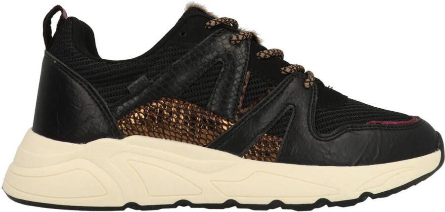 Poelman POSH by CAROCEL Dames Sneakers Zwart Met Dierenprint