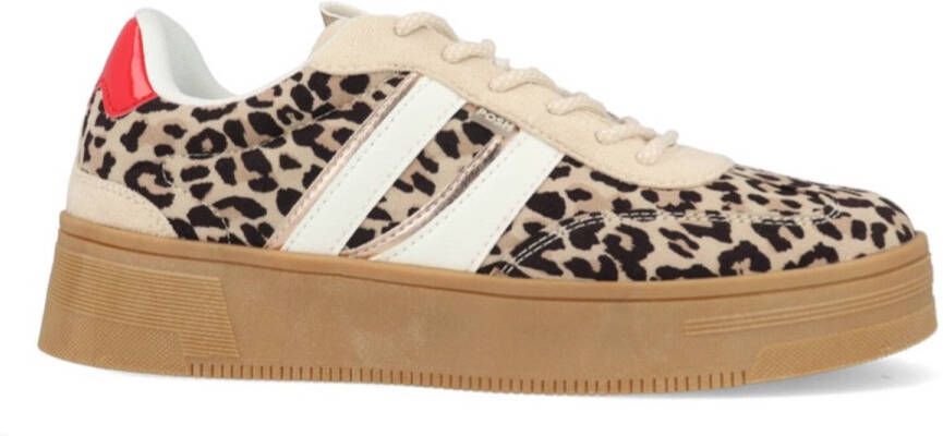 Poelman POSH by LILY Dames Sneakers Bruin Met Dierenprint