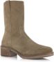POELMAN suède enkellaarsjes cappuccino Beige Suede Enkellaars met hak Dames - Thumbnail 2
